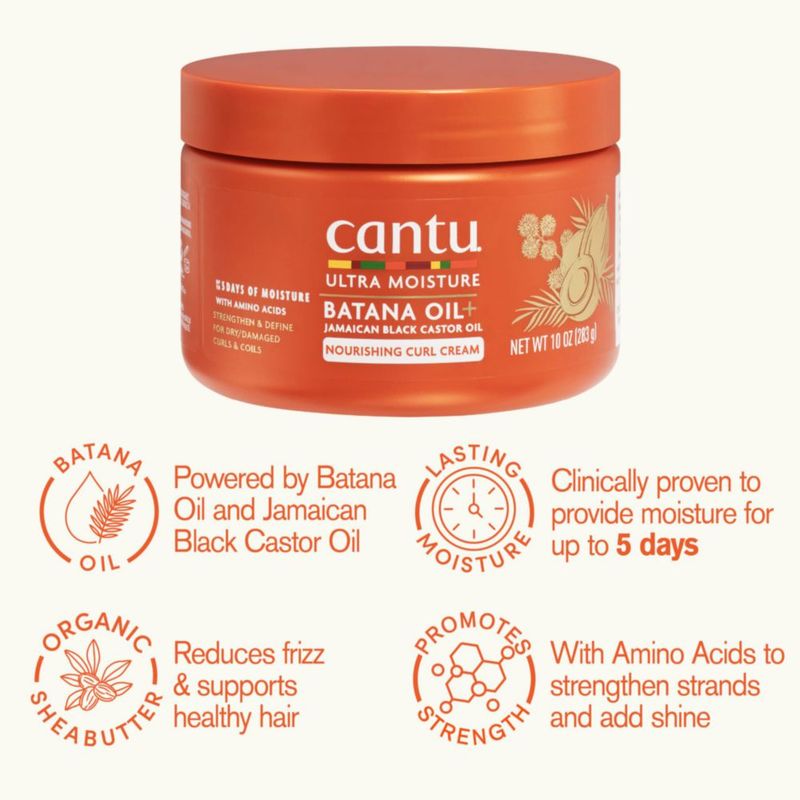 Crema para Rizos Cantu 283 g Batana + Aceite de Ricino Negro