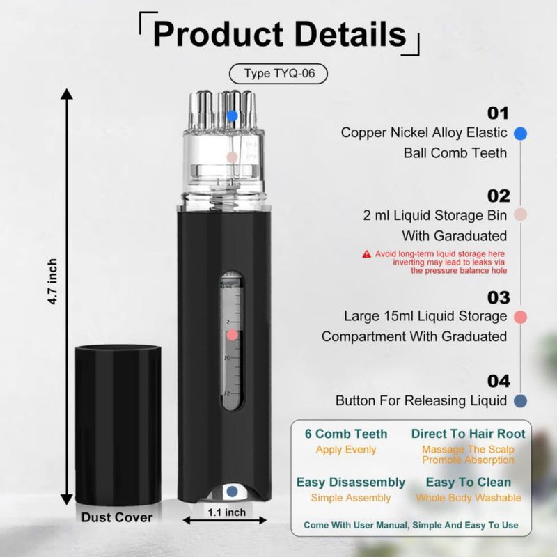 Peine T.Yiou Aplicador de Minoxidil 4 ml/17 ml