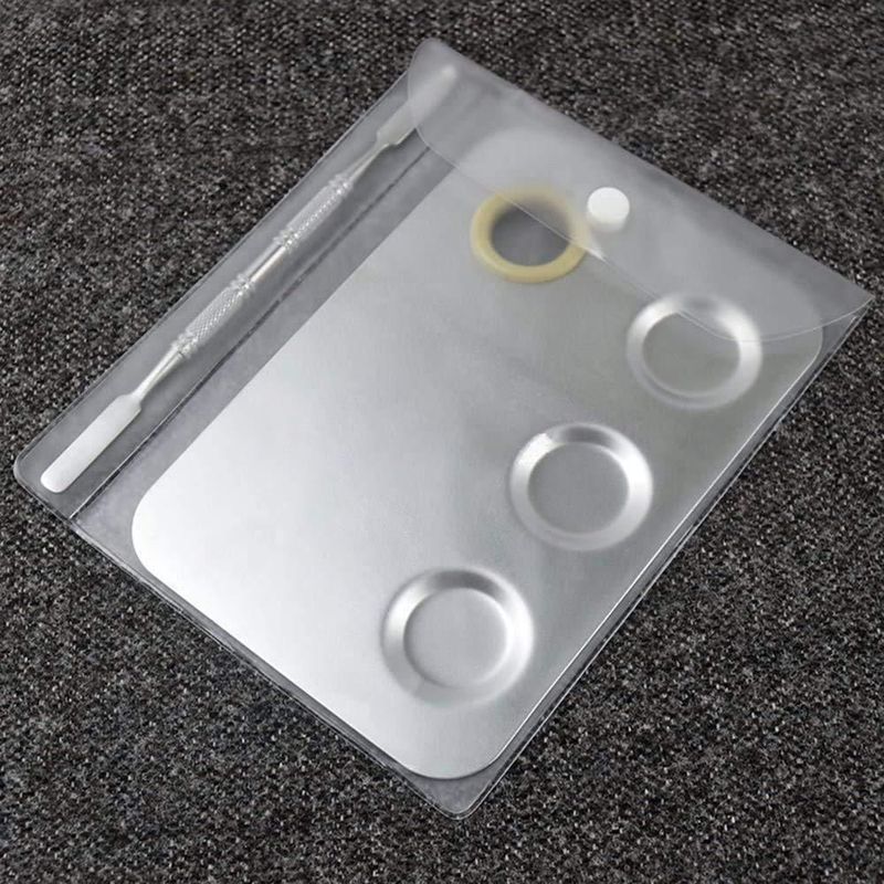Paleta de Maquillaje KissDate 15 x 10 cm Acero Inoxidable 3 Pozos