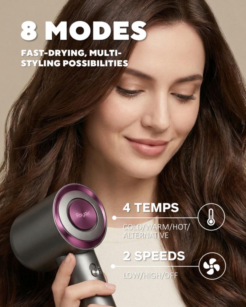 Secador de Cabello RoyAir 110.000 RPM 2700M Iones y Fragancia