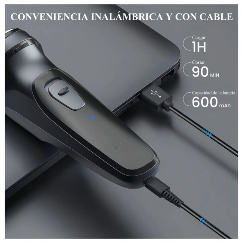 Rasuradoras Eléctricas Barba Recargable, Color Negro