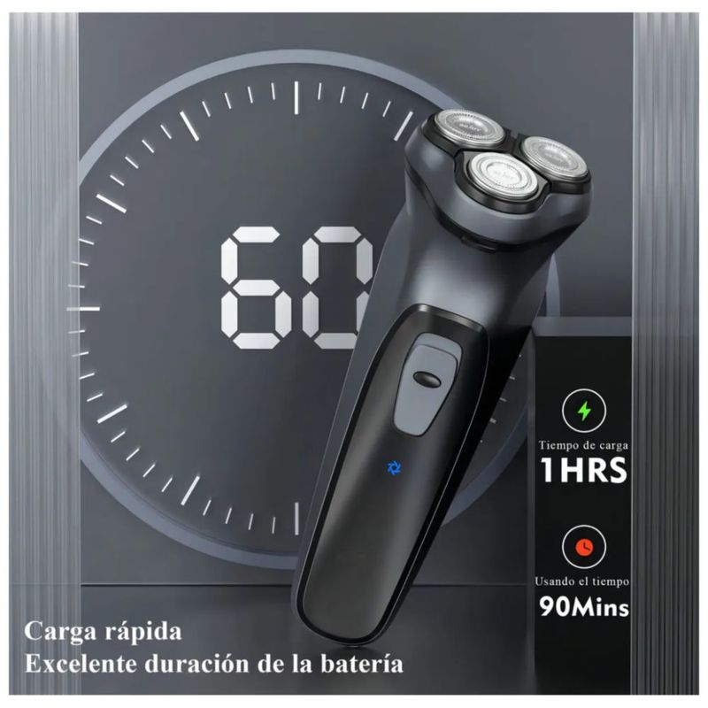 Rasuradoras Eléctricas Barba Recargable, Color Negro