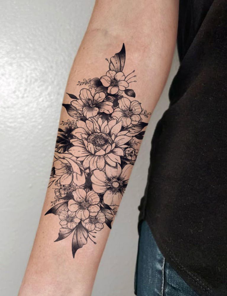 Tatuaje semipermanente UBICA Girasol Floral Grande