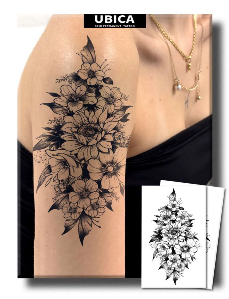 Tatuaje semipermanente UBICA Girasol Floral Grande