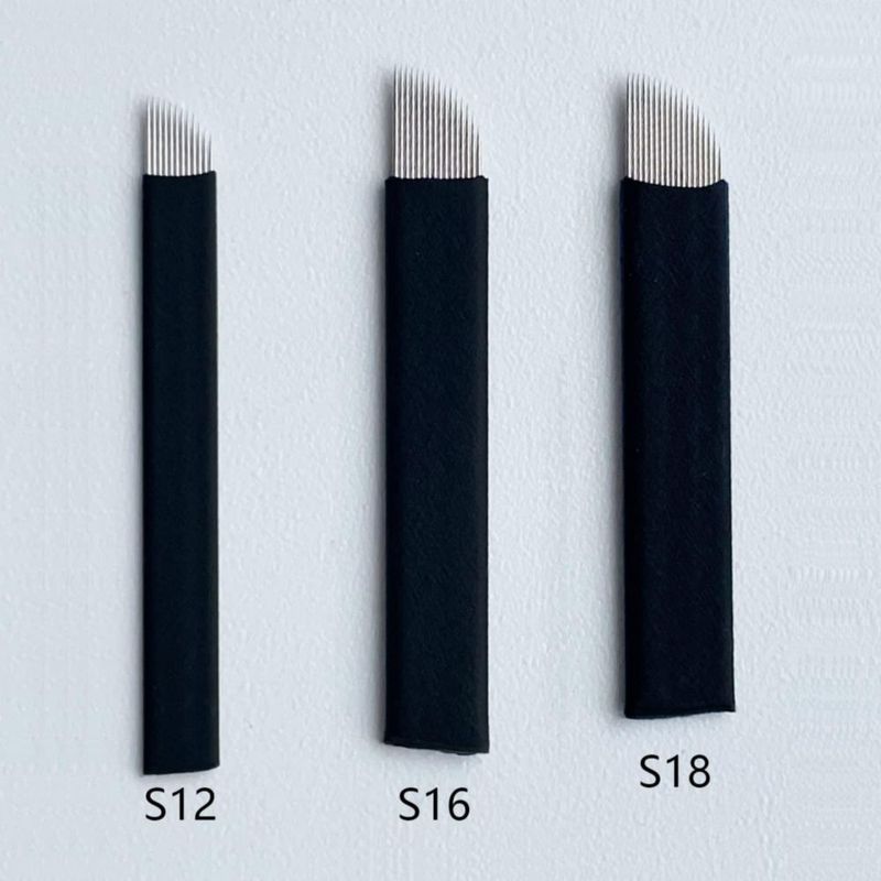 Agujas de microblading WOLAYI 018 mm 30 uds Nano inclinadas