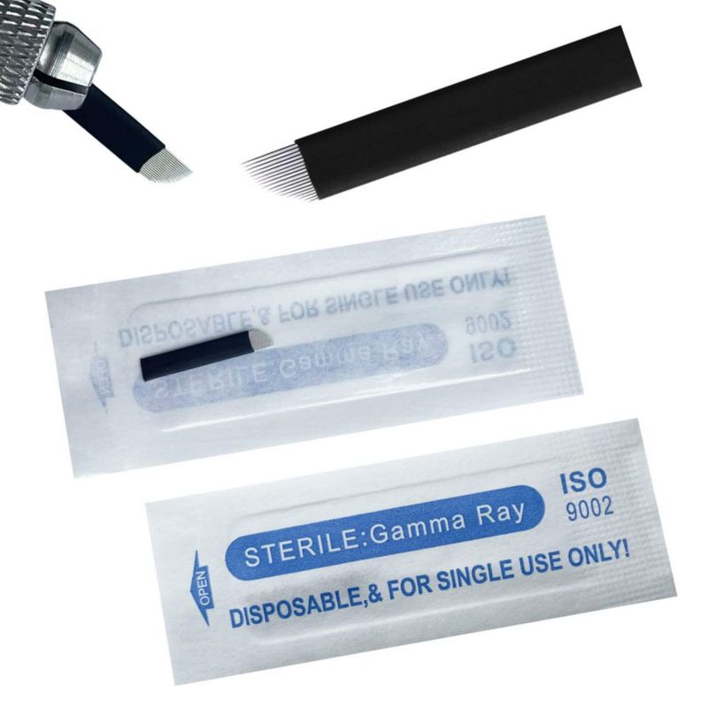 Agujas de microblading WOLAYI 018 mm 30 uds Nano inclinadas
