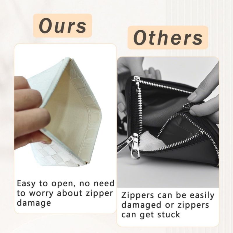 Hapforever Set de 3 Bolsas Pequeñas de Maquillaje para Bolso Cuero PU Impermeable con Cierre a Presilla Organizador Mini de Viaje para Cosméticos de