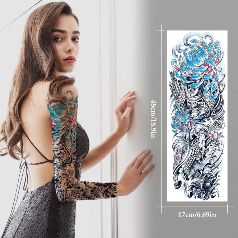 Tatuajes Temporales VERKSTAD 12 Láminas Flores y Dragón
