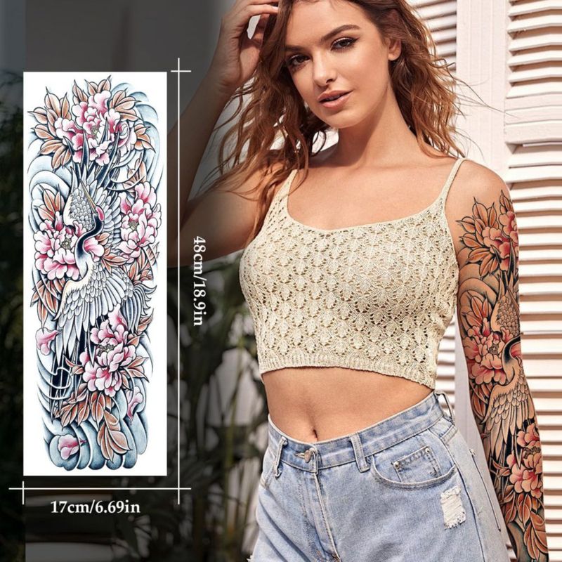 Tatuajes Temporales VERKSTAD 12 Láminas Flores y Dragón