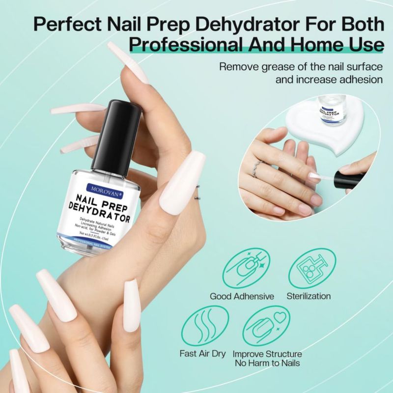 Deshidratador de uñas Morovan sin ácido 15 ml para esmalte en gel UV