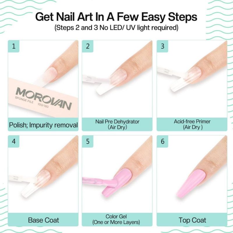 Deshidratador de uñas Morovan sin ácido 15 ml para esmalte en gel UV
