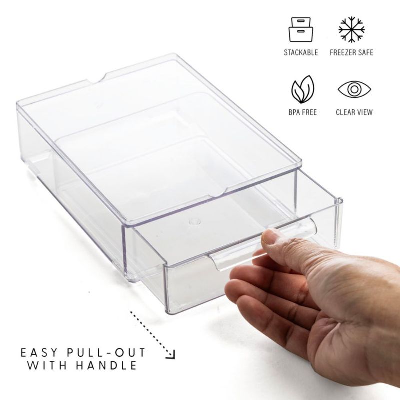 Cajones de Almacenamiento BINO Pequeños - Pack de 3 Transparentes de Acrílico
