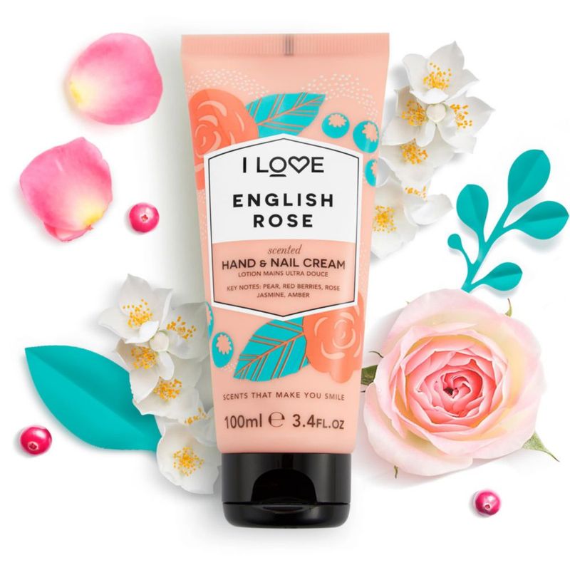 Crema para manos y uñas «I Love English Rose» con aroma a rosa 100 ml