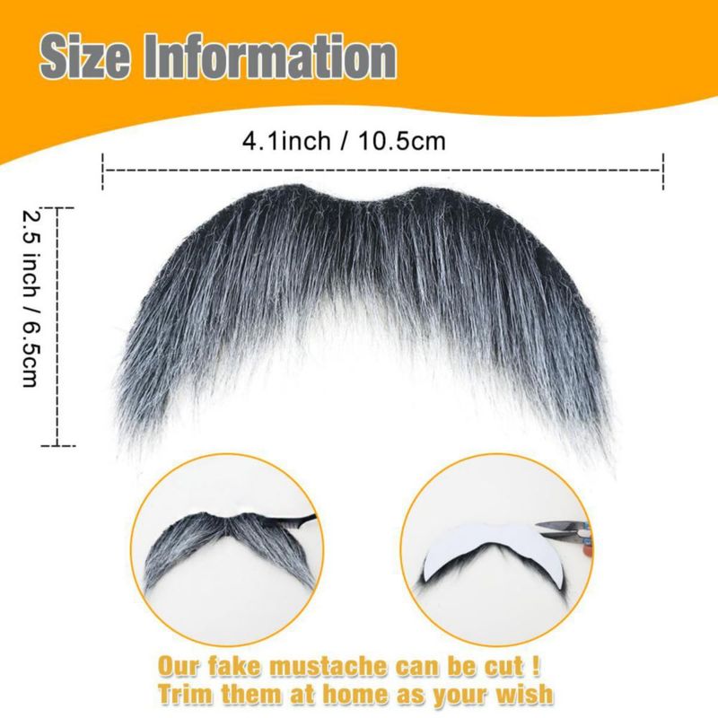 Bigote Falso Autoadhesivo Honcloud Gris