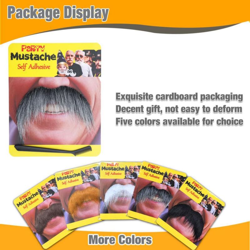 Bigote Falso Autoadhesivo Honcloud Gris