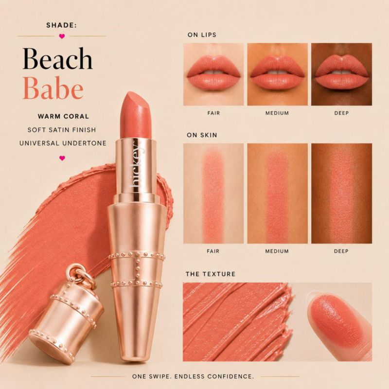 Lápiz labial recargable Hickey Beach Babe Coral