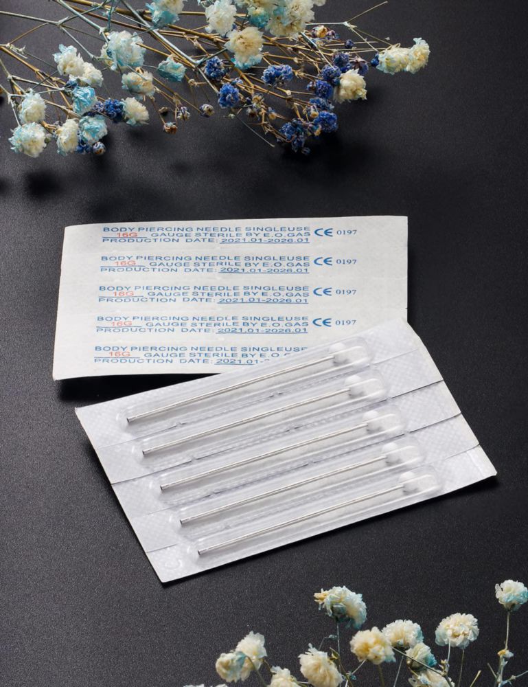 Kit de Agujas de Piercing Heienngy 16G de Acero Quirúrgico