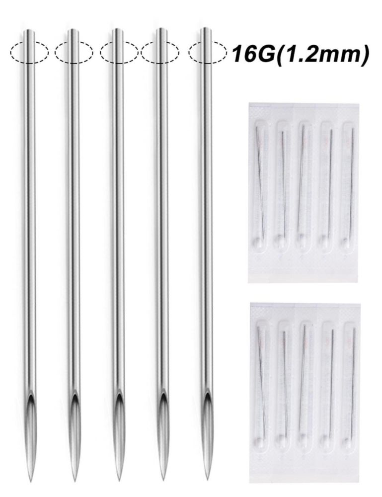 Kit de Agujas de Piercing Heienngy 16G de Acero Quirúrgico