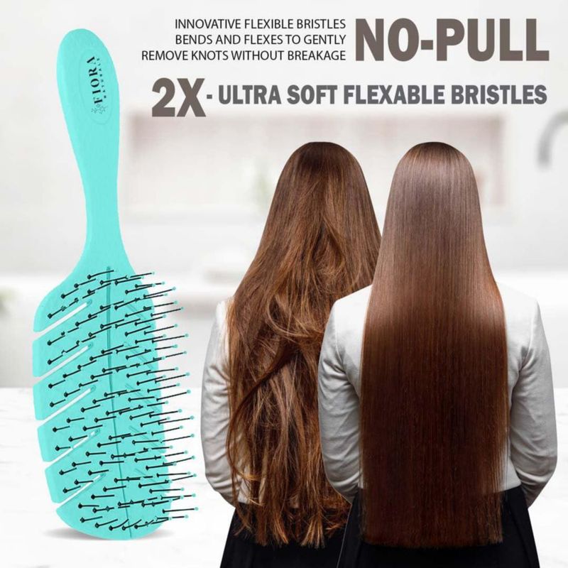 Cepillo Desenredante Fiora Naturals para Cabello Húmedo y Seco