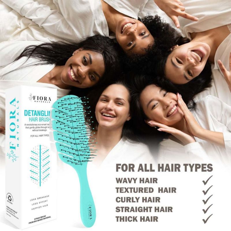 Cepillo Desenredante Fiora Naturals para Cabello Húmedo y Seco