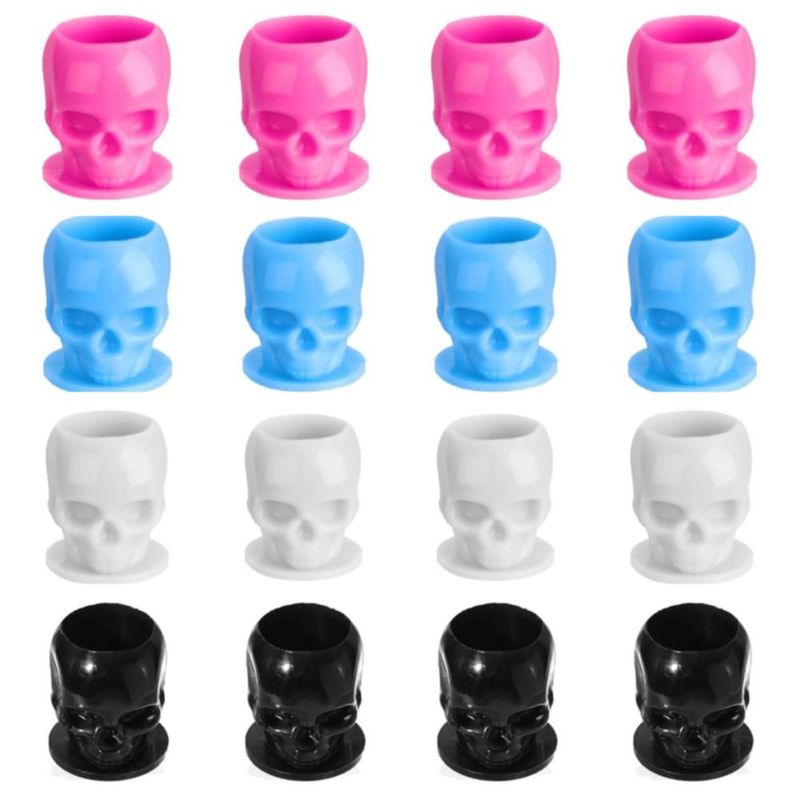 Vasos de tinta Hipifans Pack de 60 Calaveras Rosa/Azul/Blanco/Negro