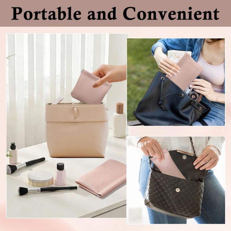 Bolsa de Maquillaje Hapforever 3 Piezas Color Rosa con Cierre a Presión