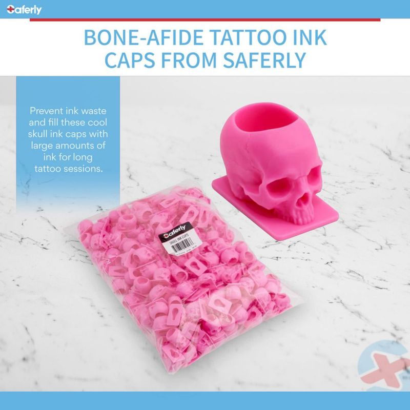 Tapas de tinta Saferly 200 uds Diseño de calavera roja #16