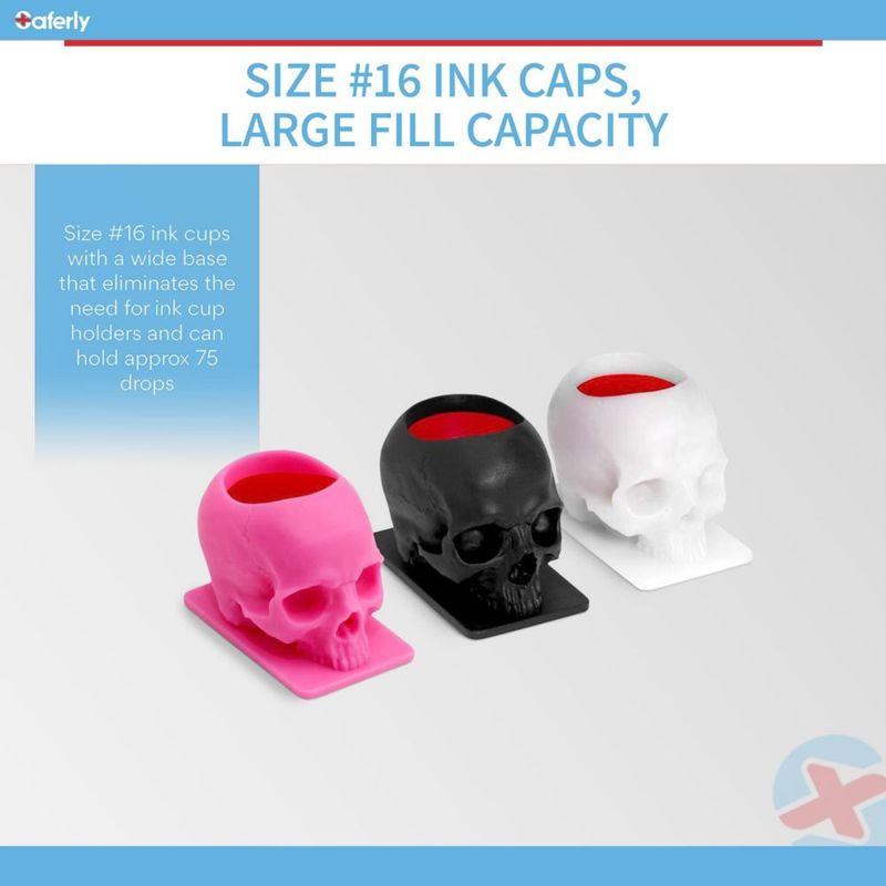 Tapas de tinta Saferly 200 uds Diseño de calavera roja #16