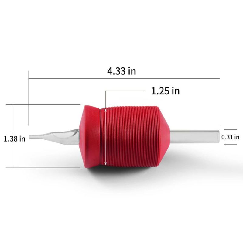 Agarre de tatuaje BEZTAT 32 cm rojo de silicona 15 unidades diamante