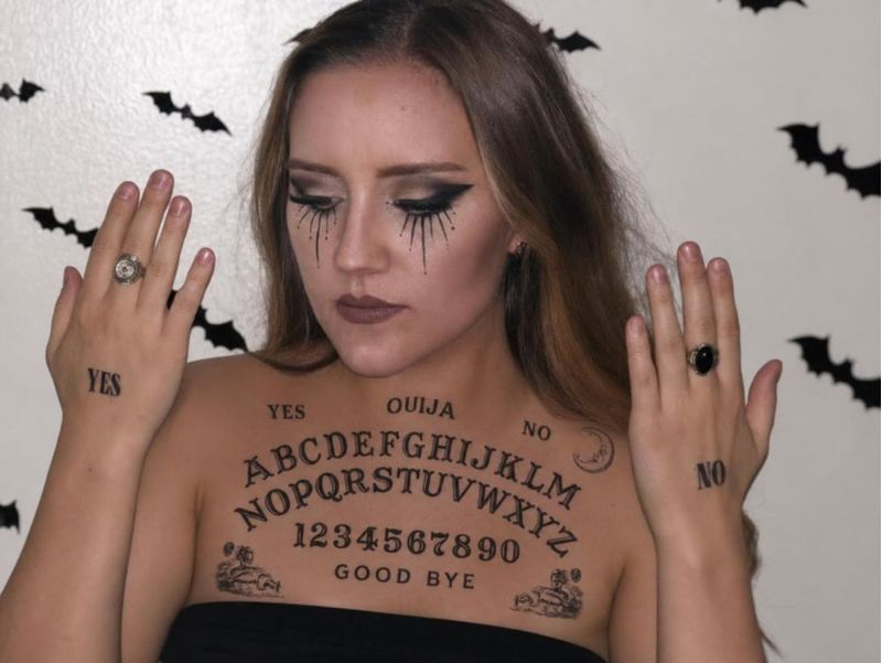 Tatuaje Temporal InkWear Tablero Ouija Look Halloween Realista