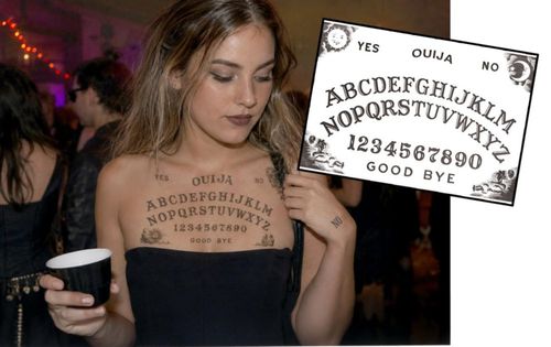 Tatuaje Temporal InkWear Tablero Ouija Look Halloween Realista