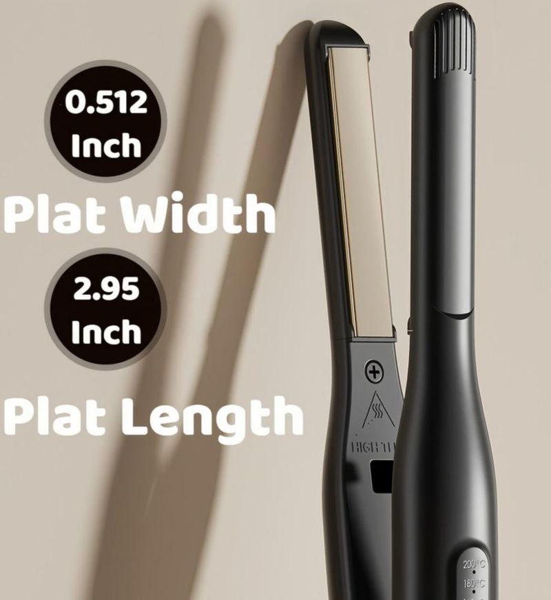 Plancha Mini LEMATEEK de 13 cm Cerámica Ajustable Negra