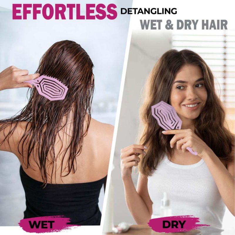 Cepillo Desenredante Rosa de Fiora Naturals