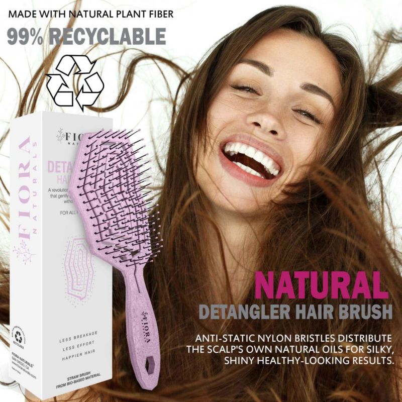 Cepillo Desenredante Rosa de Fiora Naturals