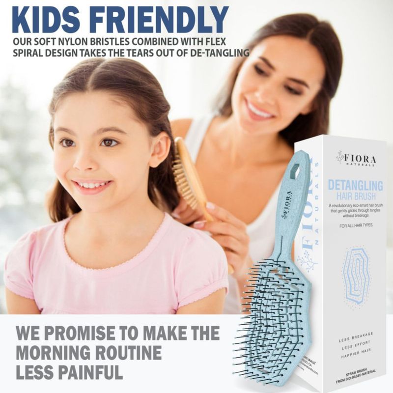Cepillo Desenredante Azul Fiora Naturals