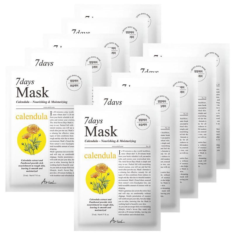 Mascarilla facial Ariul Calendula 10 hojas vegana