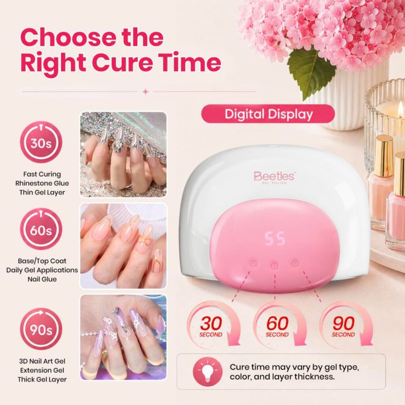 Lámpara UV para uñas Beetles con temporizador digital – Blanco