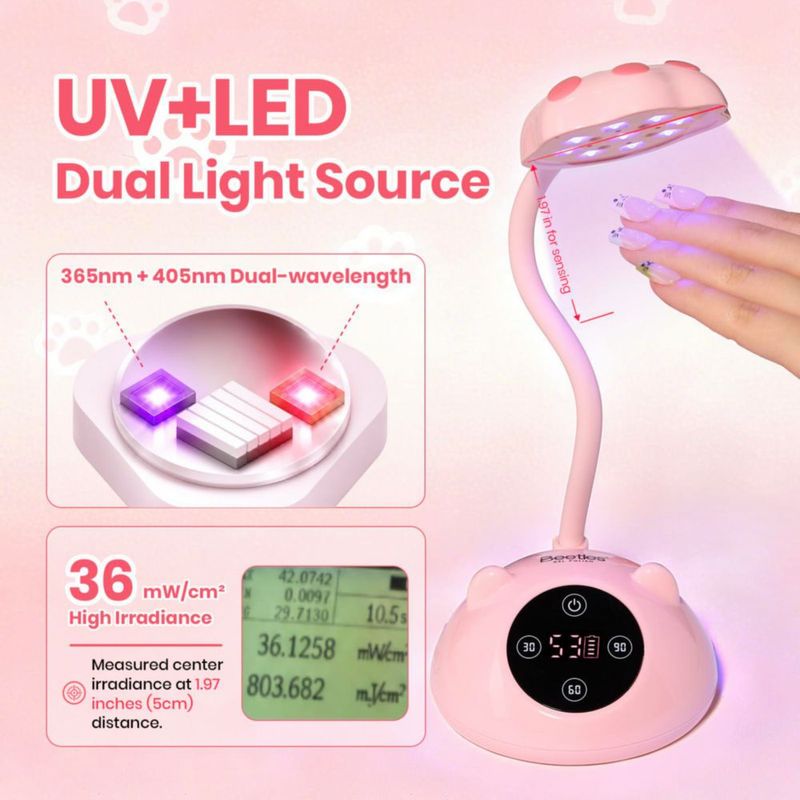 Lámpara de uñas Beetles Gel Polish inalámbrica UV 36 mW/cm²