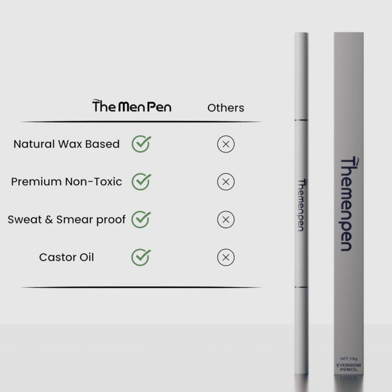 Lápiz para cejas The Men Pen impermeable 18 g color marrón oscuro paquete de 2