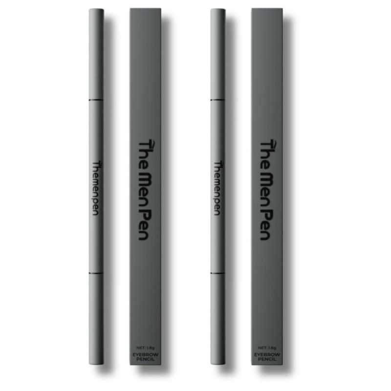 Lápiz para cejas The Men Pen impermeable 18 g color marrón oscuro paquete de 2