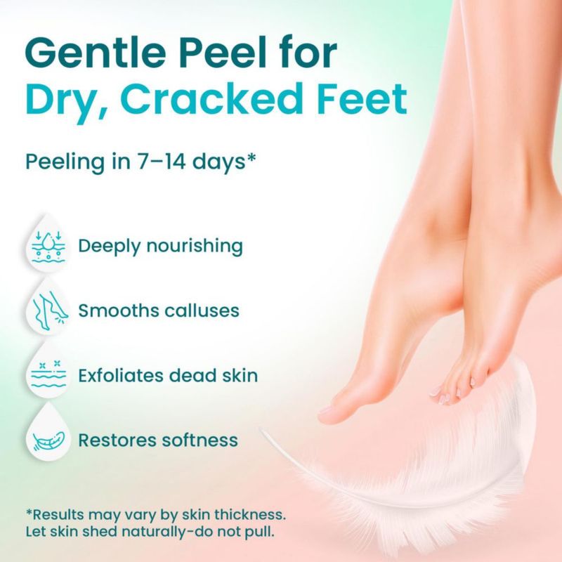 Mascarilla Peeling para Pies BLOOMORA 6 pares Lavanda Aloe y Melocotón