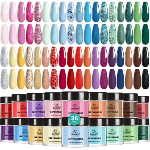 Kit de polvo para uñas Beetles Gel Polish 36 colores