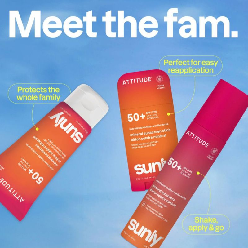 Protector solar ATTITUDE SPF 50 85 g Spray Vainilla Dore