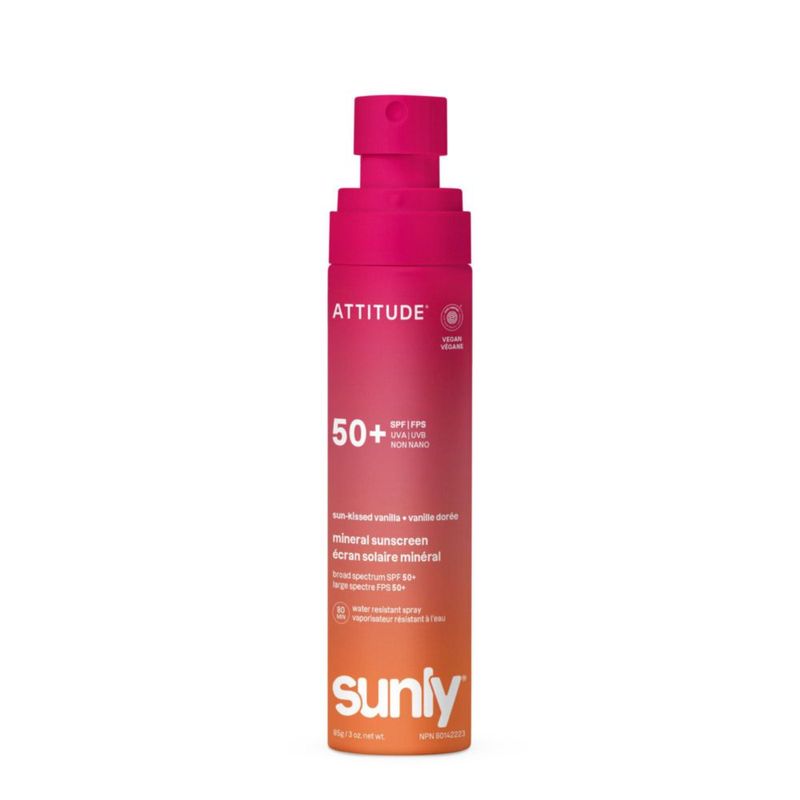 Protector solar ATTITUDE SPF 50 85 g Spray Vainilla Dore