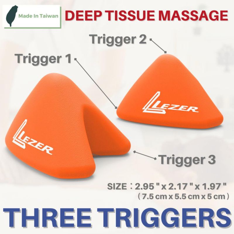 Masajeador LEZER 7 cm × 5 cm Naranja – Liberación de Nudos Musculares
