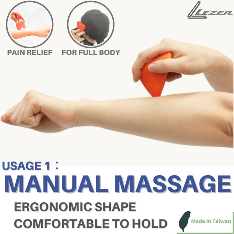 Masajeador LEZER 7 cm × 5 cm Naranja – Liberación de Nudos Musculares