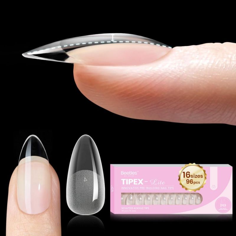 Tips de uñas Beetles Gel Polish Almendra Media – 16 tamaños