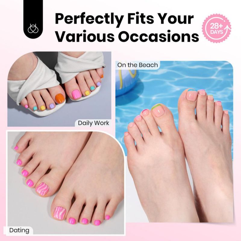 Puntas de uñas para pie beetles Gel Polish 192 piezas 16 tallas