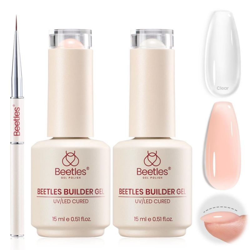 Gel Constructor Beetles Gel Polish 2 × 15 ml Transparente y Nude