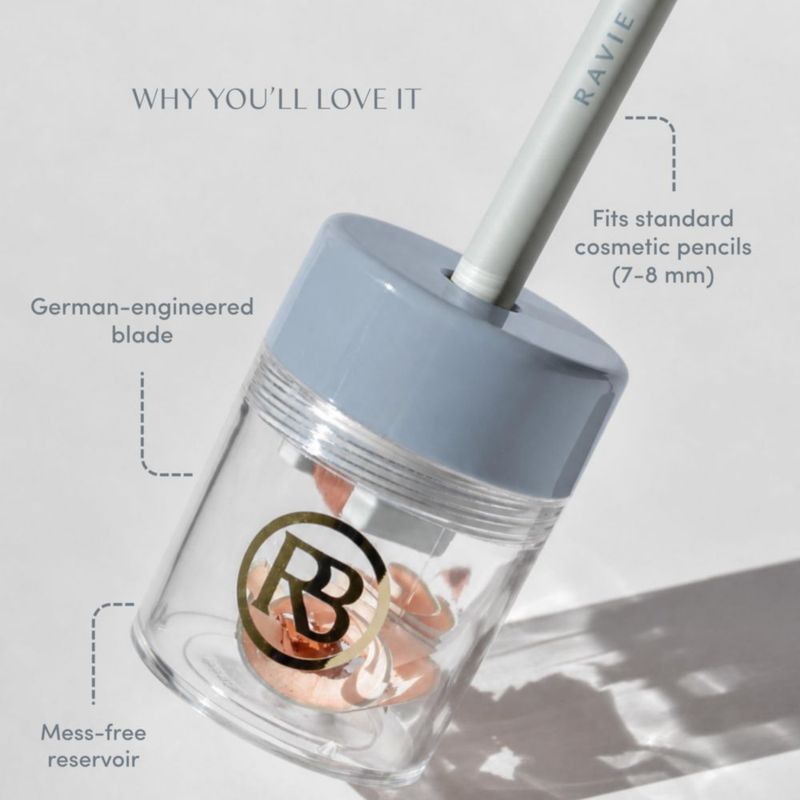 Afilador de lápices Ravie Beauty con cuchilla alemana gris